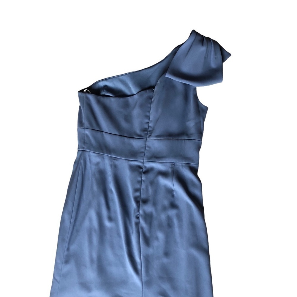 After Six Blue Larkspur One Shoulder Gown Size 14 - Picture 6 of 15